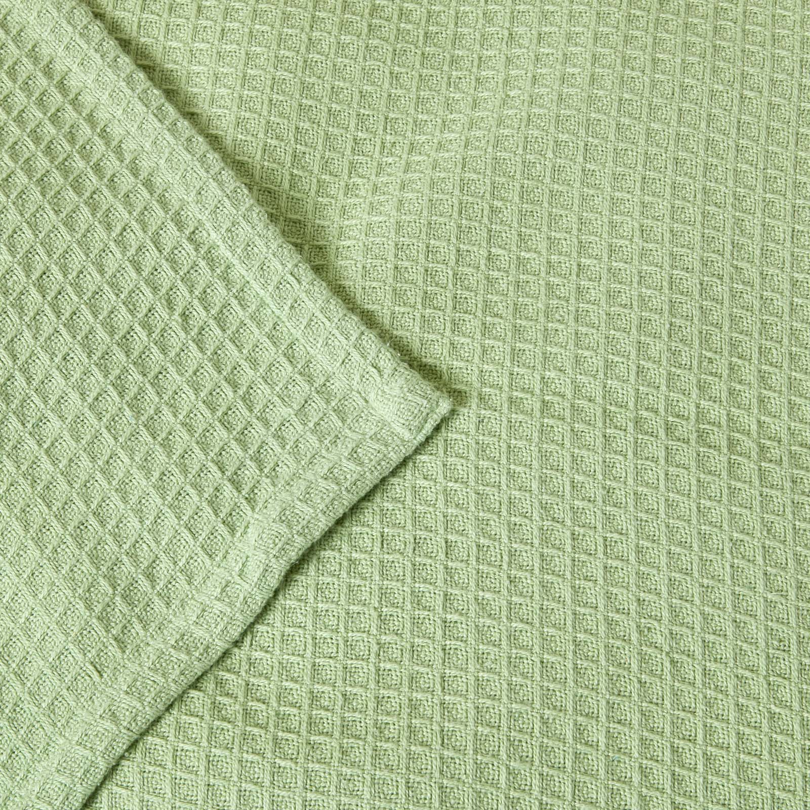 Organic Cotton Waffle Blanket/ Throw | 178cm x 228cm | Sage Green