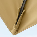 3m Cantilever Parasol W/ Solar Led, Crank, Cross Base | Khaki
