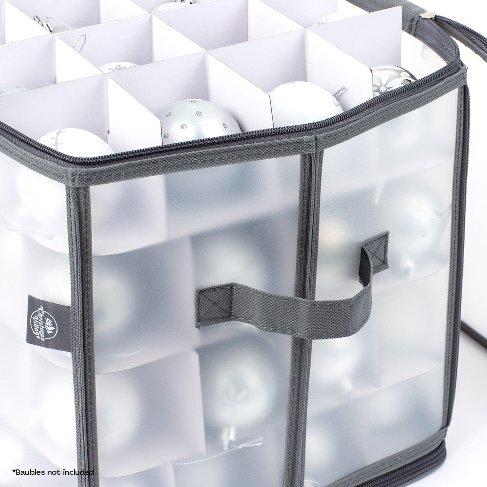 Christmas Ornament Storage Box With 112 Bauble Capacity | Grey