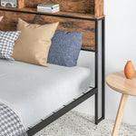 Single/double/king Bed Frame With Storage Headboard | Double | Brown