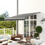 2.95 X 2.5m Manual Awning Canopy Sun Shade Shelter | Dark Gray