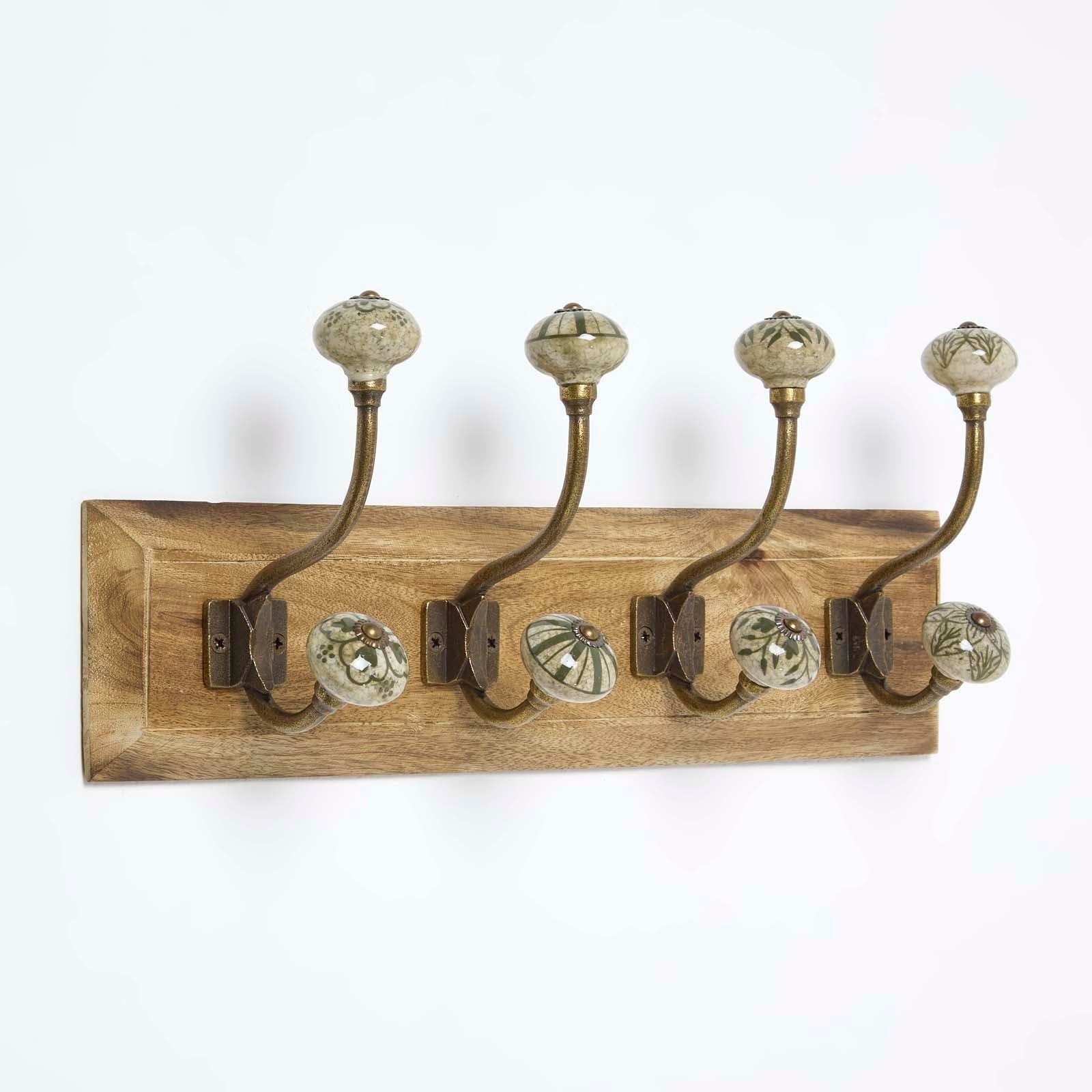 Decorative Green Wall Mounted Coat Hook Rack