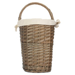 Wicker Antique Wash Finished Stair Basket | White