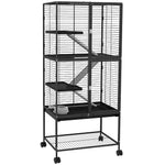 Ferret Cage 136cm Rolling Small Animal Cage W/ 3 Doors, Storage Shelf