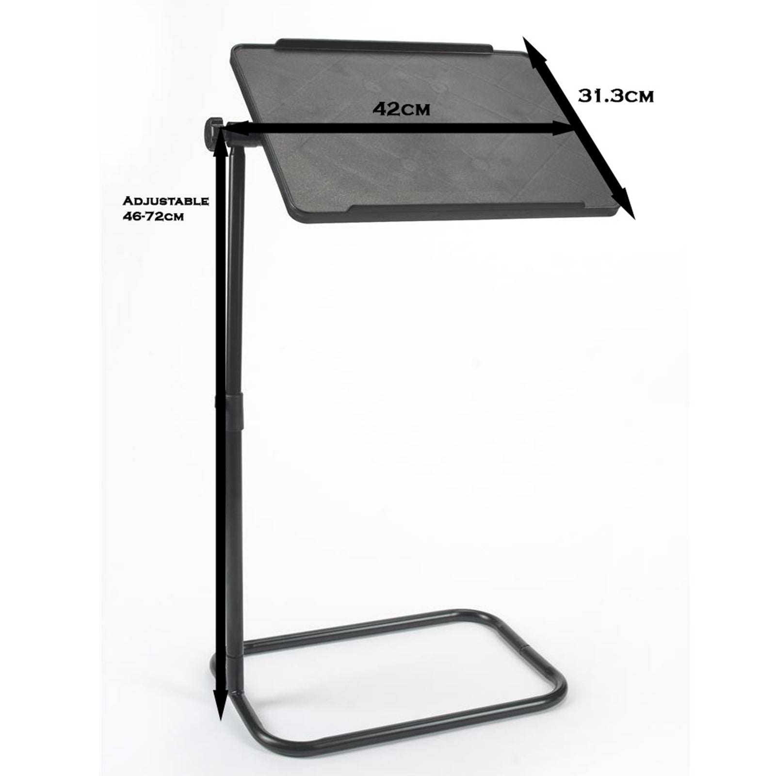 Height Adjustable C Shaped Pivot Table | Black