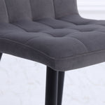 4pcs Tufted Modern Armless Dining Chairs With Metal Legs