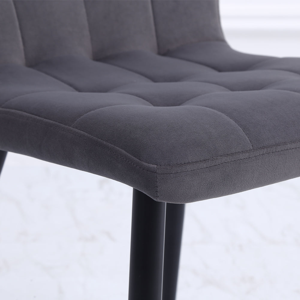 4pcs Tufted Modern Armless Dining Chairs With Metal Legs