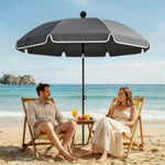 1.8 M Beach Umbrella Parasol With Sand Anchor, Tilt | Grey