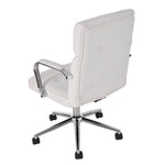 Ergonomic White Chenille Office Chair – Modern Design, 360° Swivel, Adjustable Height, Recline 15°