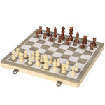 SPORTNOW 15 Inch Chess Set, Foldable Chess And Draughts Set, Brown