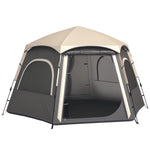 Instant 2/3/4 Person Dome Tent, Hexagonal | Dark Grey