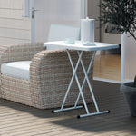 Folding Coffee Table, Height Adjustable Bistro Table | White