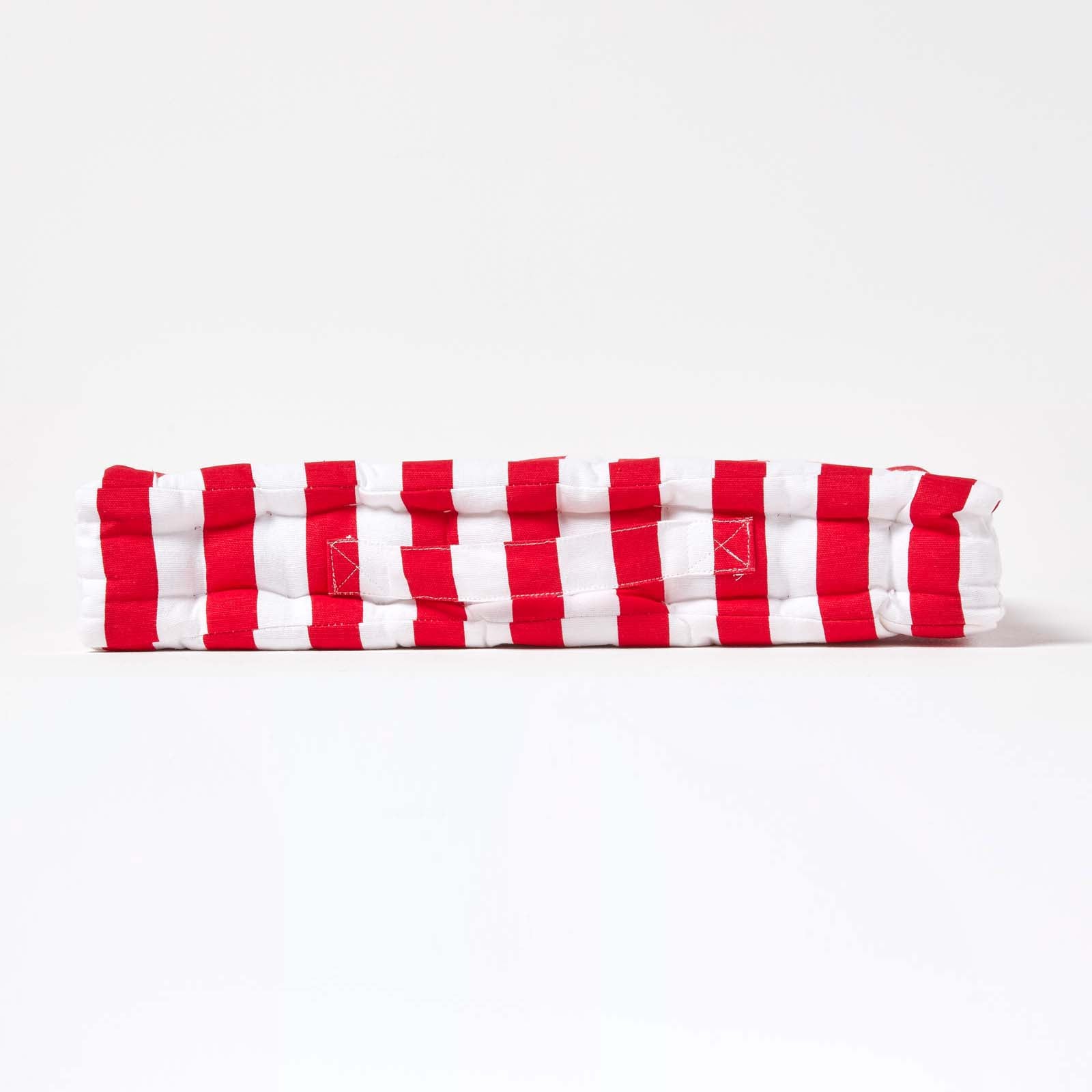 Cotton Thick Striped Floor Cushion | 50cm x 50cm | Red