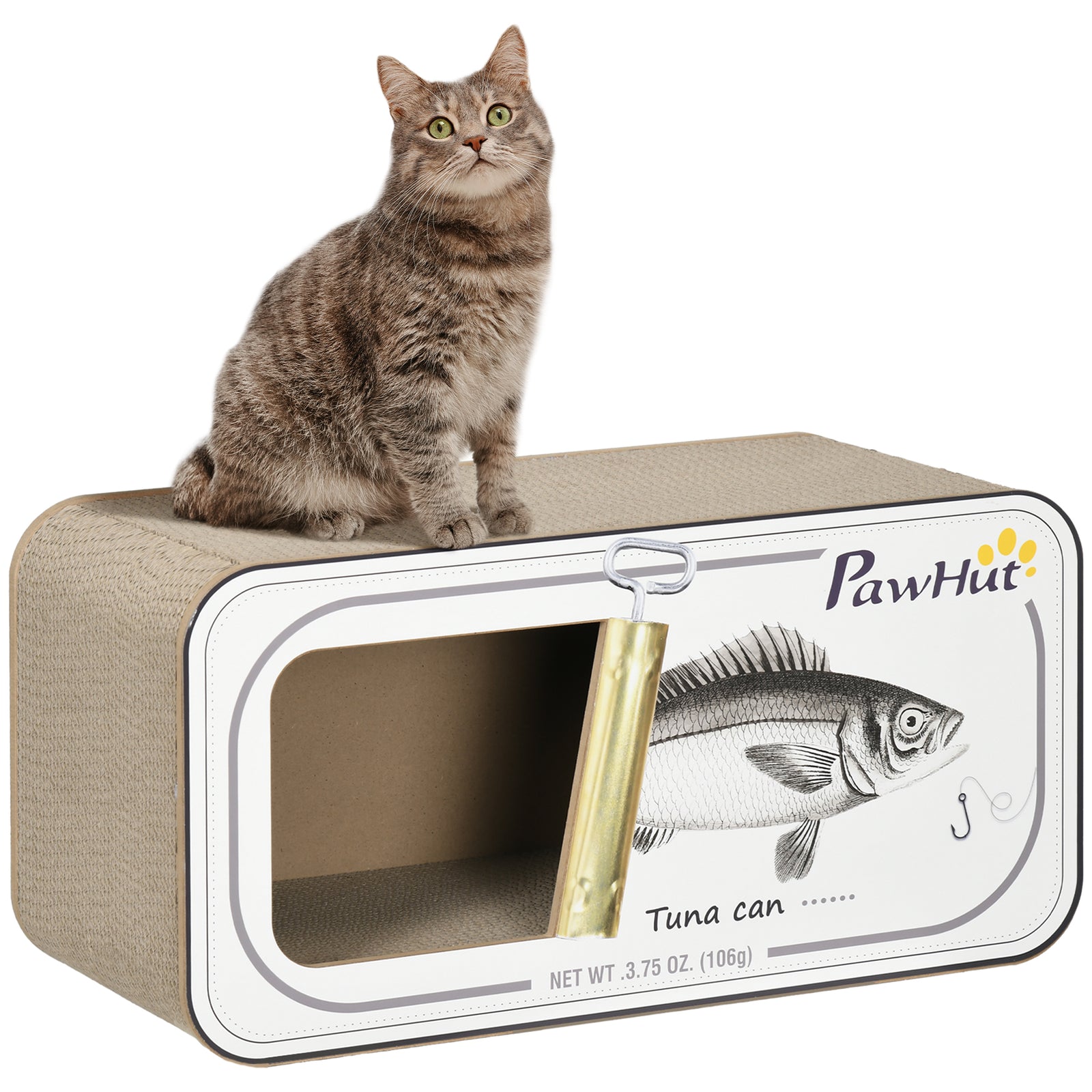 2 In 1 Cat Scratching Board, Cardboard Cat House With Catnip