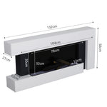 52-inch Electric Fireplace Suite, Black Fire With White Surround & Left Night Light, Remote Control