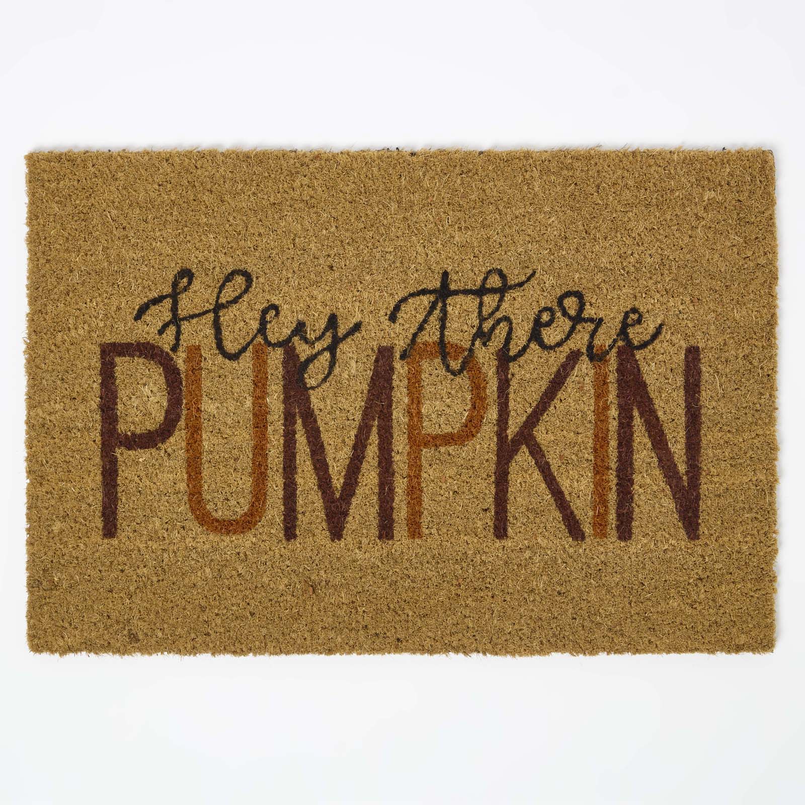Set Of 2 Autumn Pumpkin Coir Doormats, 60 X 40 Cm