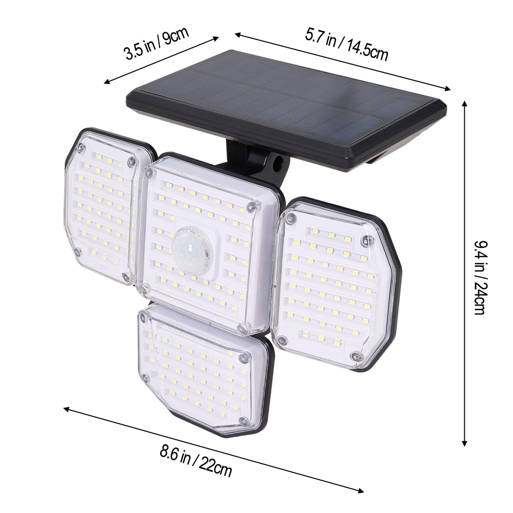 Solar-powered Led Wall Light – Ip65 Waterproof, Motion Sensor, 120° Detection Angle, Auto On/off – Outdoor Lighting For Walls, Gates, And Pathways | Large