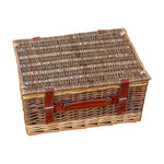 Double Steamed Green Willow Empty Picnic Basket | Medium | Brown