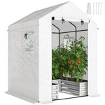 Small Greenhouse Outdoor Greenhouse With Roll Up Door | White