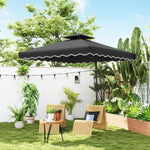 2.5m Square Cantilever Parasol W/ Ruffles | Black