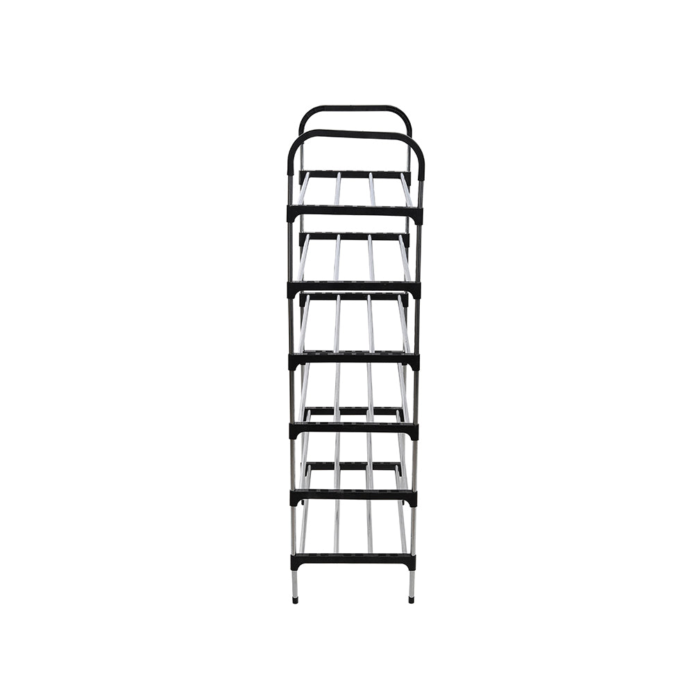 Multi Tiers Shoe Rack Organizer Stackable Space Saving Shoe Shelf | 6 | Black
