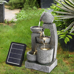 Cascade Solar-powered Water Fountain For Outdoors