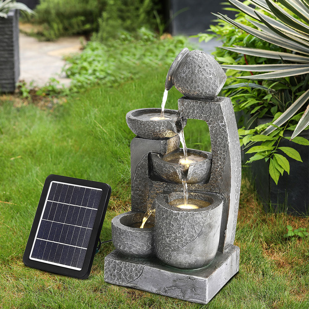 Cascade Solar-powered Water Fountain For Outdoors