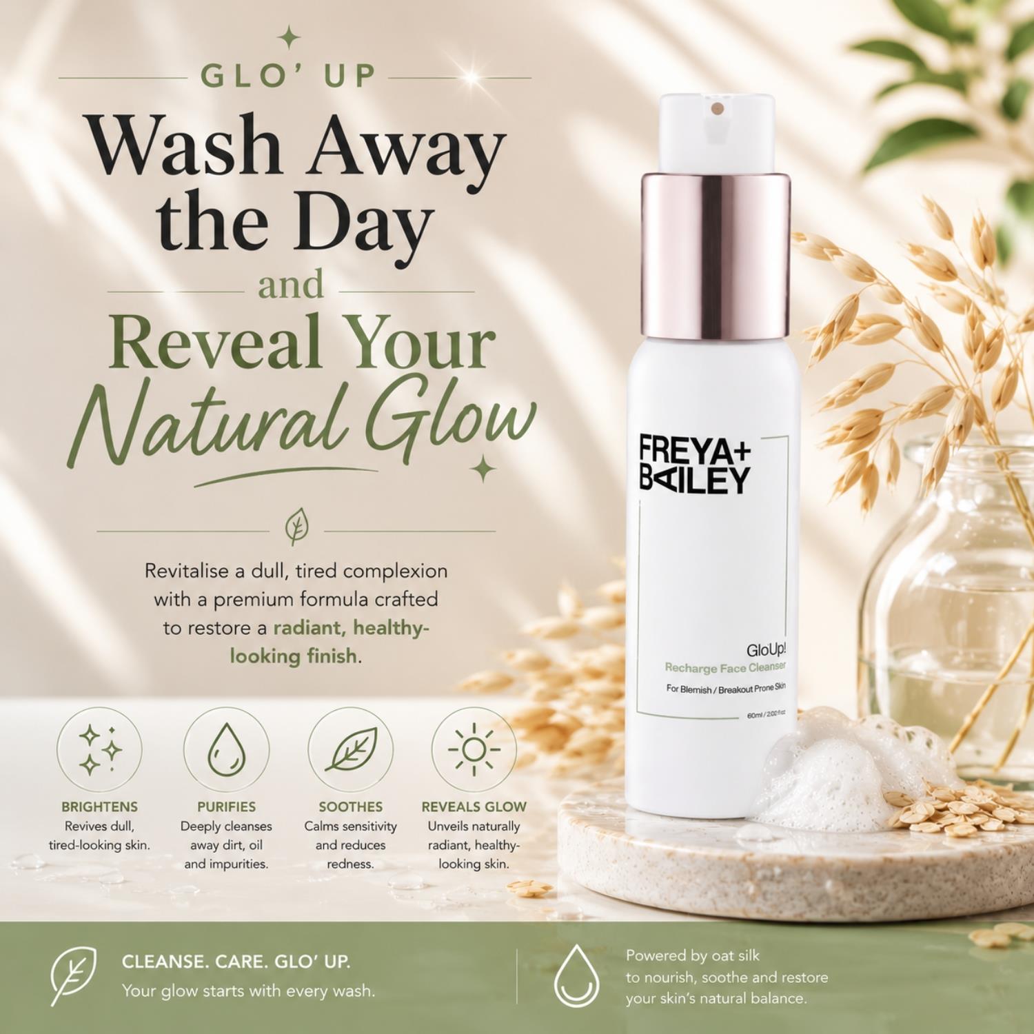 Envie Glo Up Face Cleanser Oat Silk Gentle Cleansing Wash 30ml