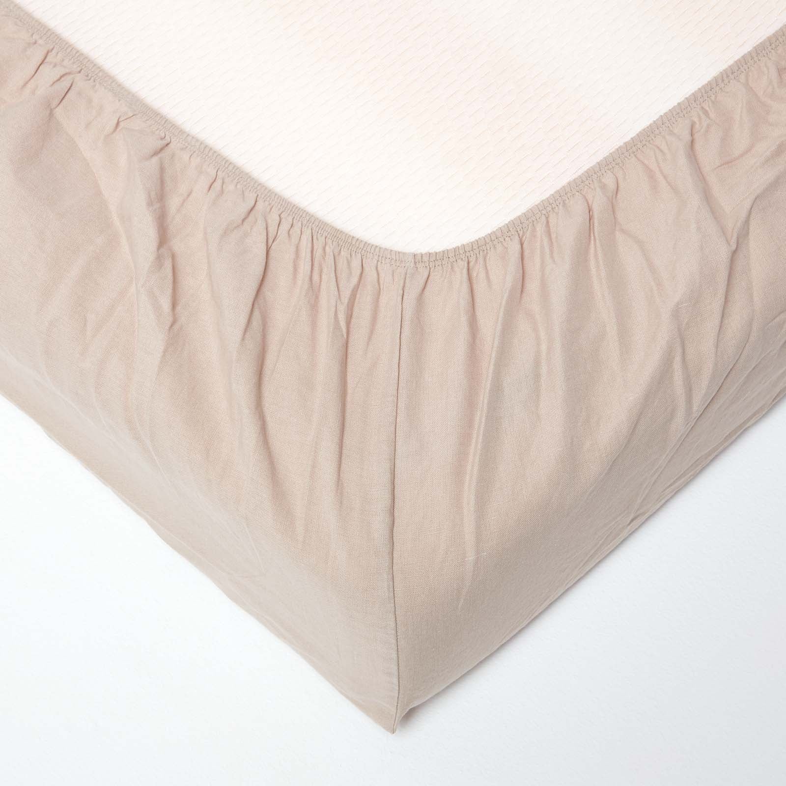 Linen Cot Bed Fitted Sheets 70 X 140 Cm, Pack Of 2 | Cot Bed | Natural