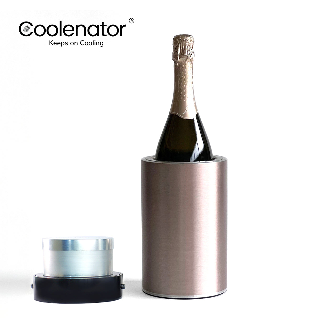 Wine Bottle Cooler – Reusable Ice-free Drink Chiller With Freezer Bullet – Keeps Wine, Prosecco & Champagne Cold For Hours – Fits Most 750ml Bottles | Rose Gold