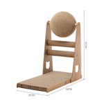L-shaped Cat Scratcher With Sisal Ball And Horizontal Posts Multi-angle Cat Climbing & Scratching Toy