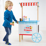Wooden Ice Cream Cart, With Ice Creams And Lollies