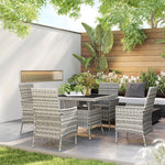 4 Seater Rattan Garden Furniture Set With Cushion | Gray