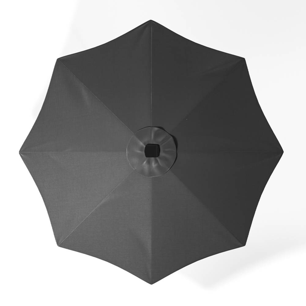 3m Solar Led Patio Umbrella, Outdoor Parasol With 16 Led Tubes, Crank Lift & Push Button Tilt With Round Base | One Size | Dark Grey