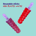 Bpa Free Spiral Ice Pop Mould With 6 Sticks Pink