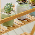 3 Tier Foldable Wooden Plant Stand Garden & Balcony Flower Shelf 96cm Multipurpose Plant Display Rack | Natural