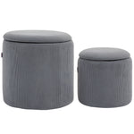 Modern Fabric Storage Ottoman, Set Of 2 | Dove Gray