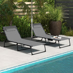 Foldable Sun Lounger Set W/ Padded Seat | Set-of-2 | Gray