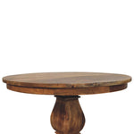 Valentina Round Dining Table – Solid Wood, Sculpted Pedestal Base