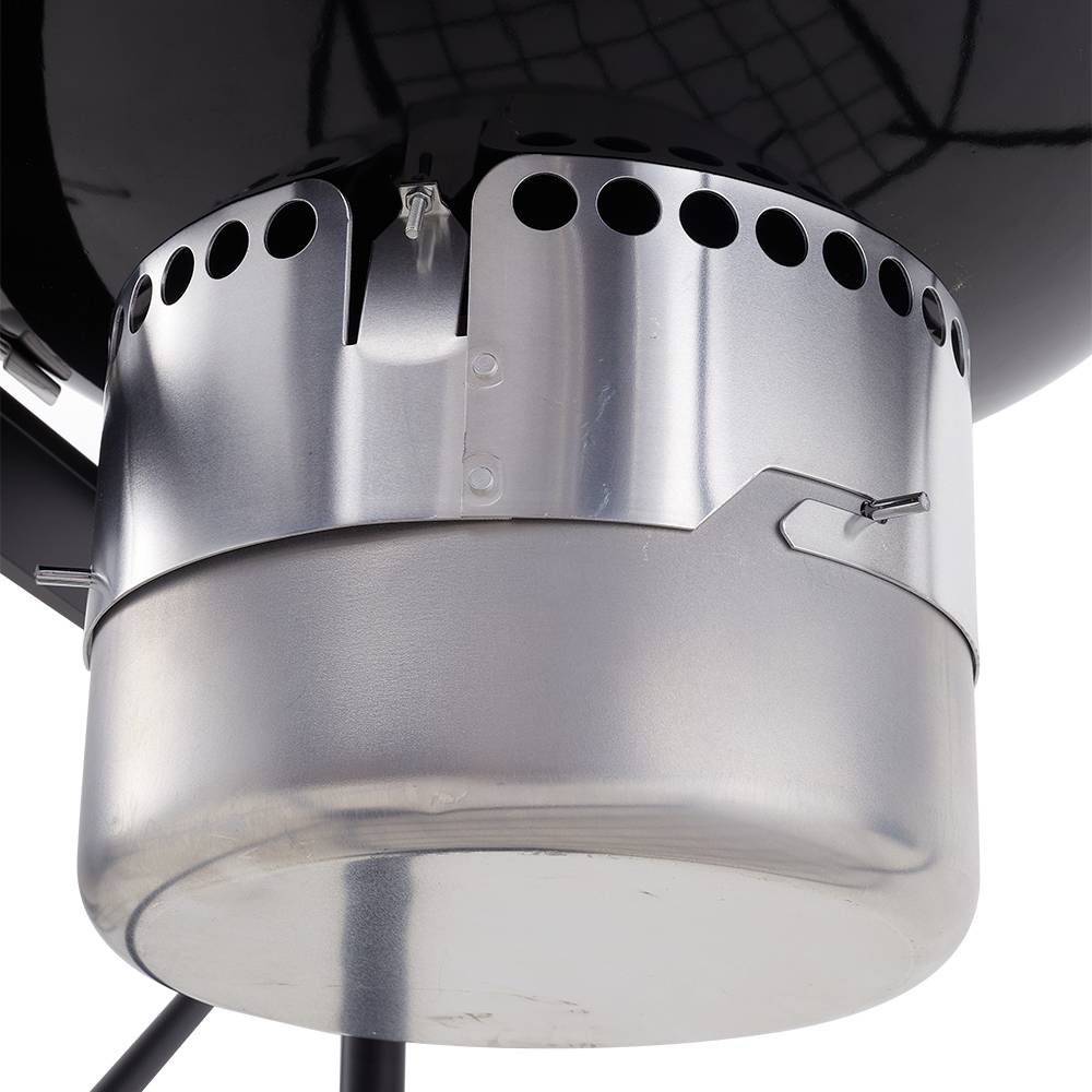 Round Charcoal BBQ Grill with Lid, Carbon Steel Outdoor Barbecue