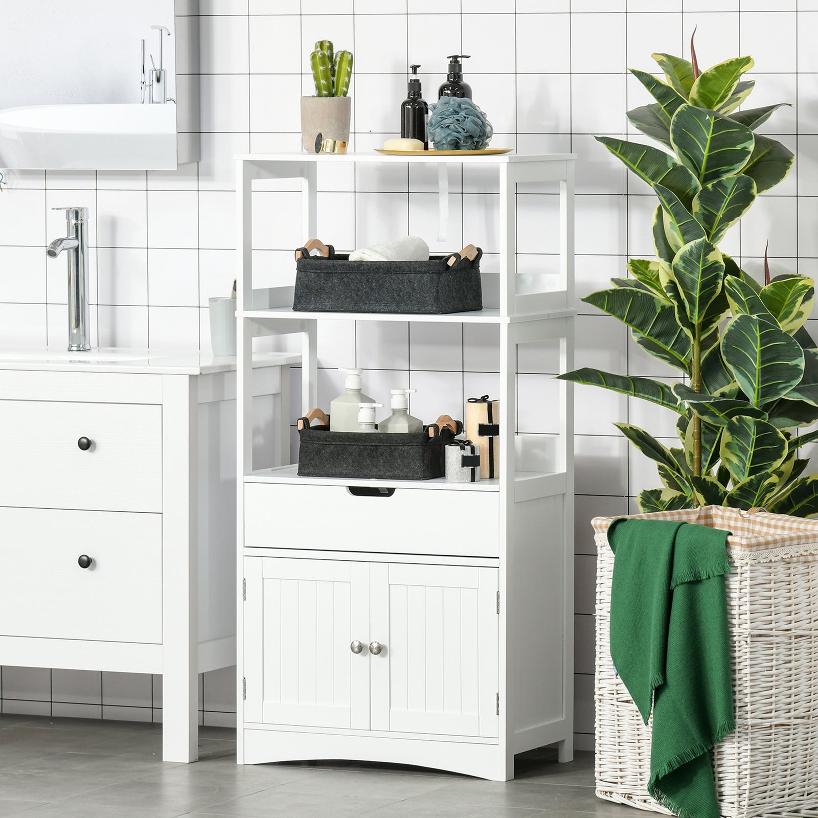 Bathroom Floor Storage Cabinet Kitchen Sideboard Standing