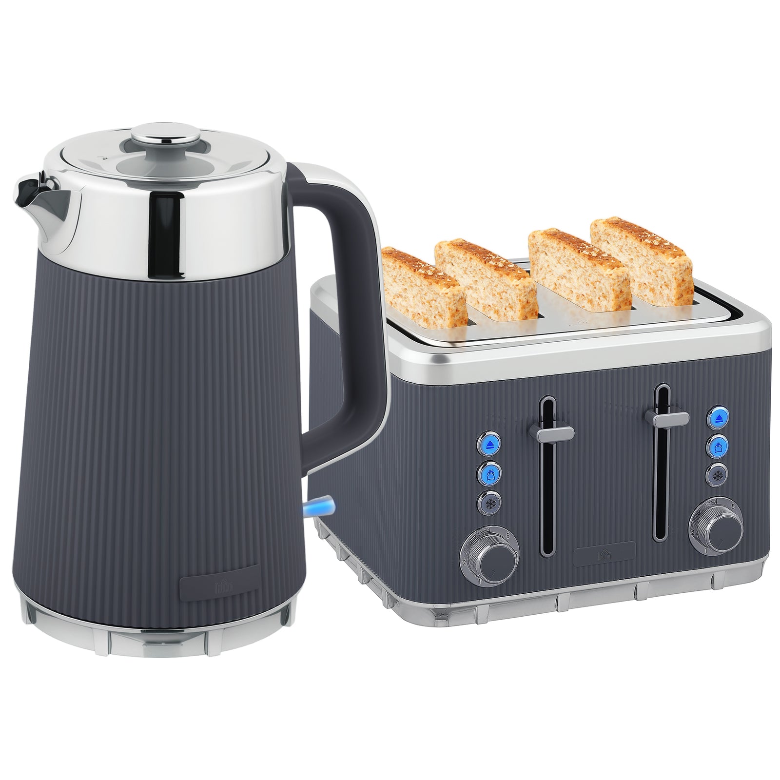 Rapid Boil Kettle & Toaster Set | Grey