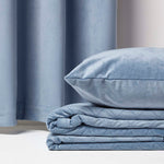 Diamond Quilted Velvet Bed Throw | 150cm x 200cm | Blue