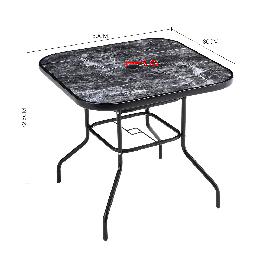 5 Pieces Garden Dining Set Garden Tempered Glass Square Table With Rattan Chairs