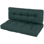 2pcs Garden Tufted Pallet Cushion Seat Pad, Back Cushion | Dark Gray