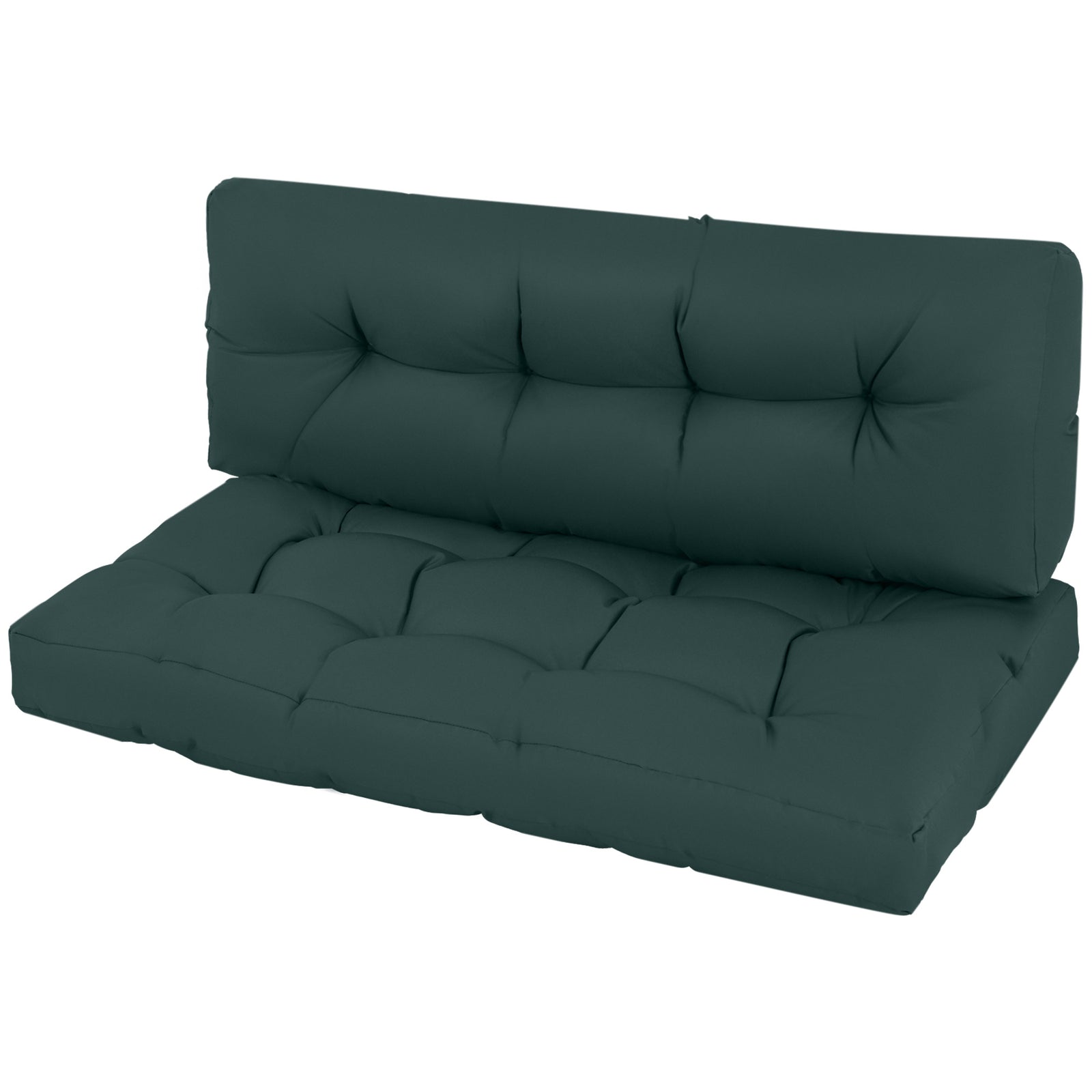 2pcs Garden Tufted Pallet Cushion Seat Pad, Back Cushion | Dark Gray