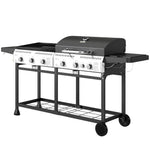 2-in-1 Gas & Plancha Grill, 6 Burners