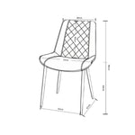Stylish Colorado Dining Table Set With 4 Amelia Chairs | Grey