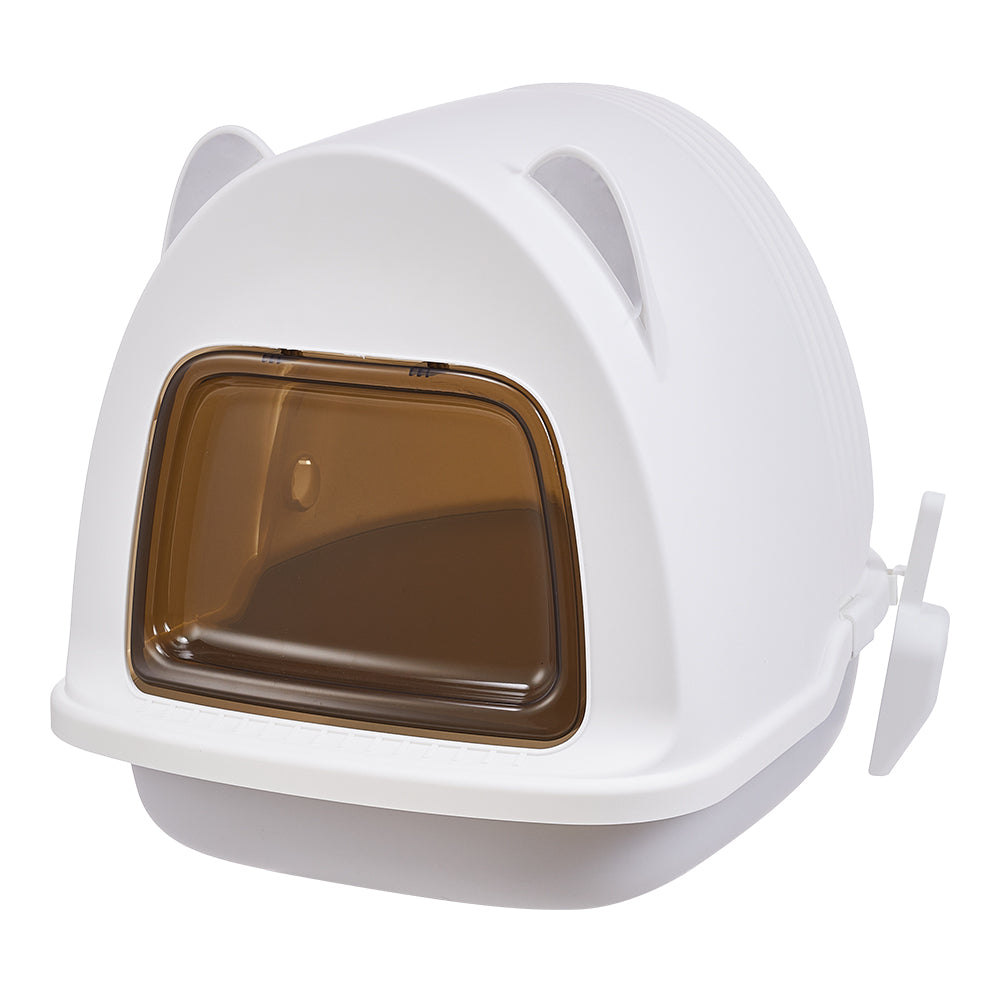 Detachable Flip-top Cat Litter Box With Scoop Easy Clean