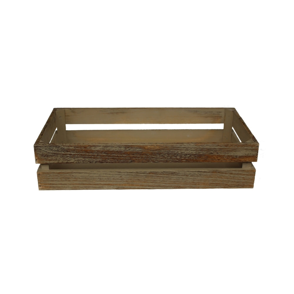 Oak Effect Wooden Packing Crate | Small | Brown